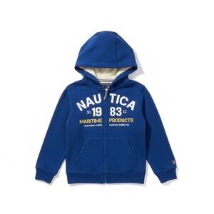 Nautica Blue Zip-Up Sweatshirt with Hood